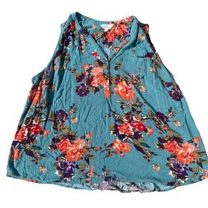 Market and spruce 3XL floral tank top dress shirt